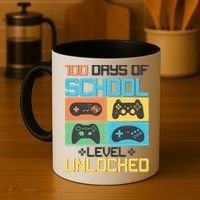 100 Days Of School Level Unlocked Video Game Fan Coffee Mug thumb 4