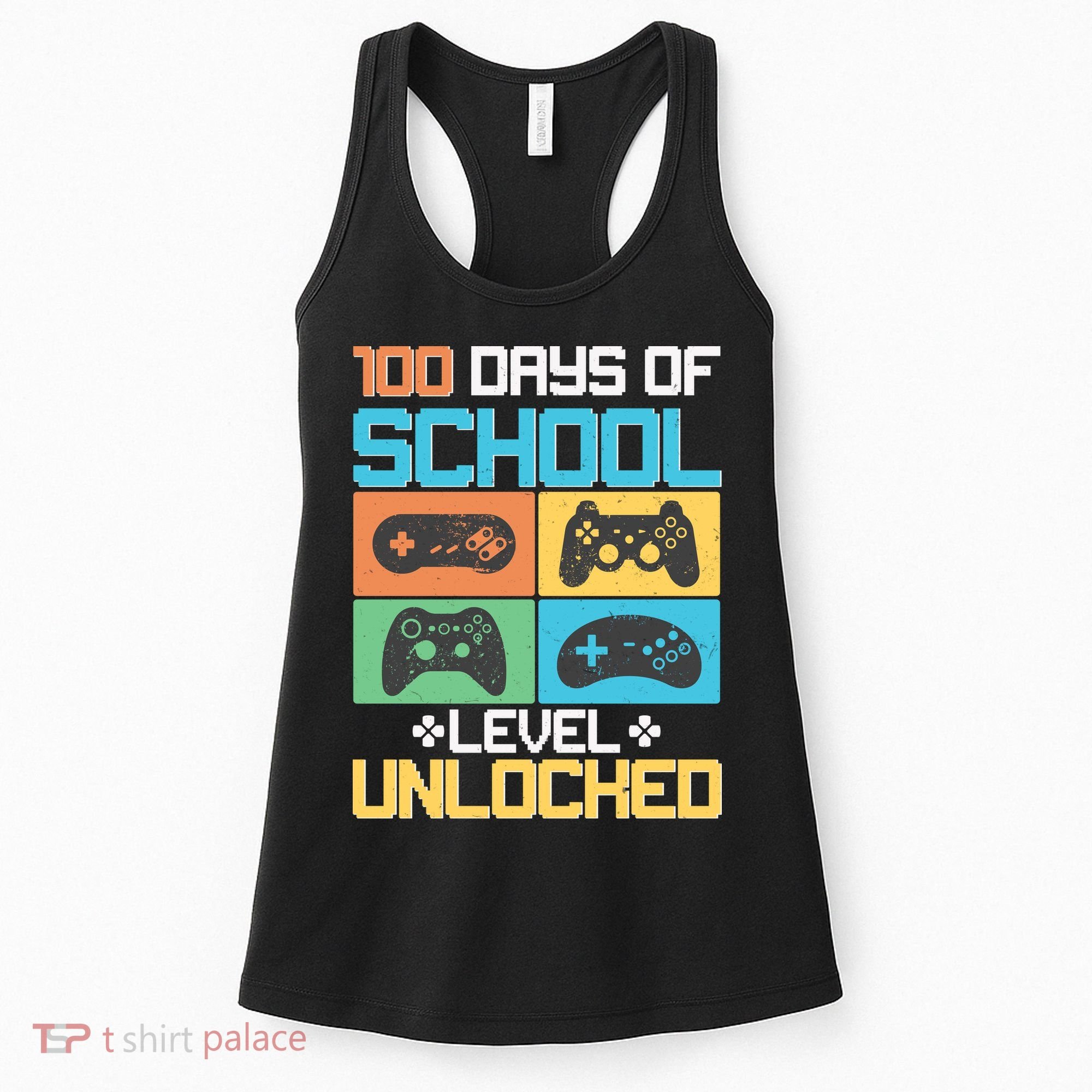 100 Days Of School Level Unlocked Video Game Fan Women's Tank Top