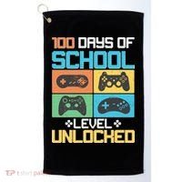 100 Days Of School Level Unlocked Video Game Fan Golf Towel thumb 0