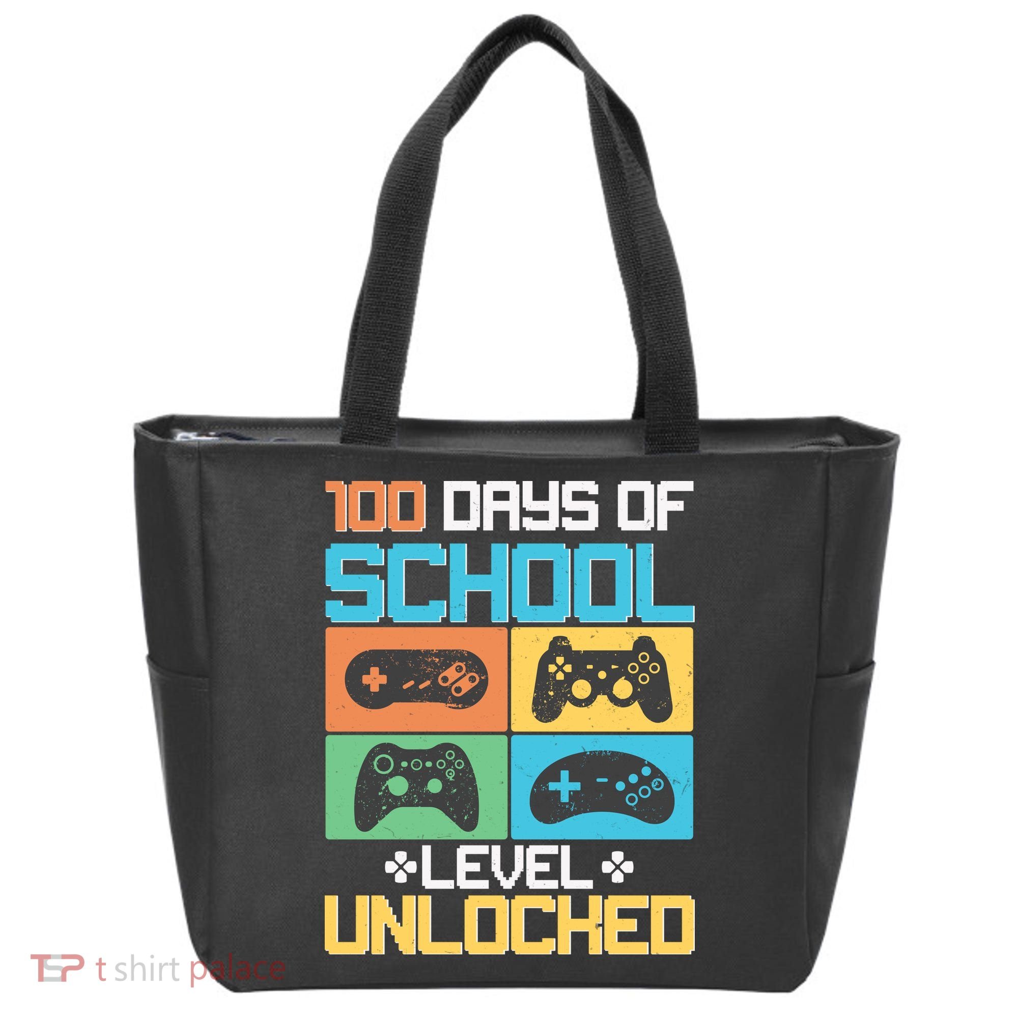 100 Days Of School Level Unlocked Video Game Fan Tote Bag