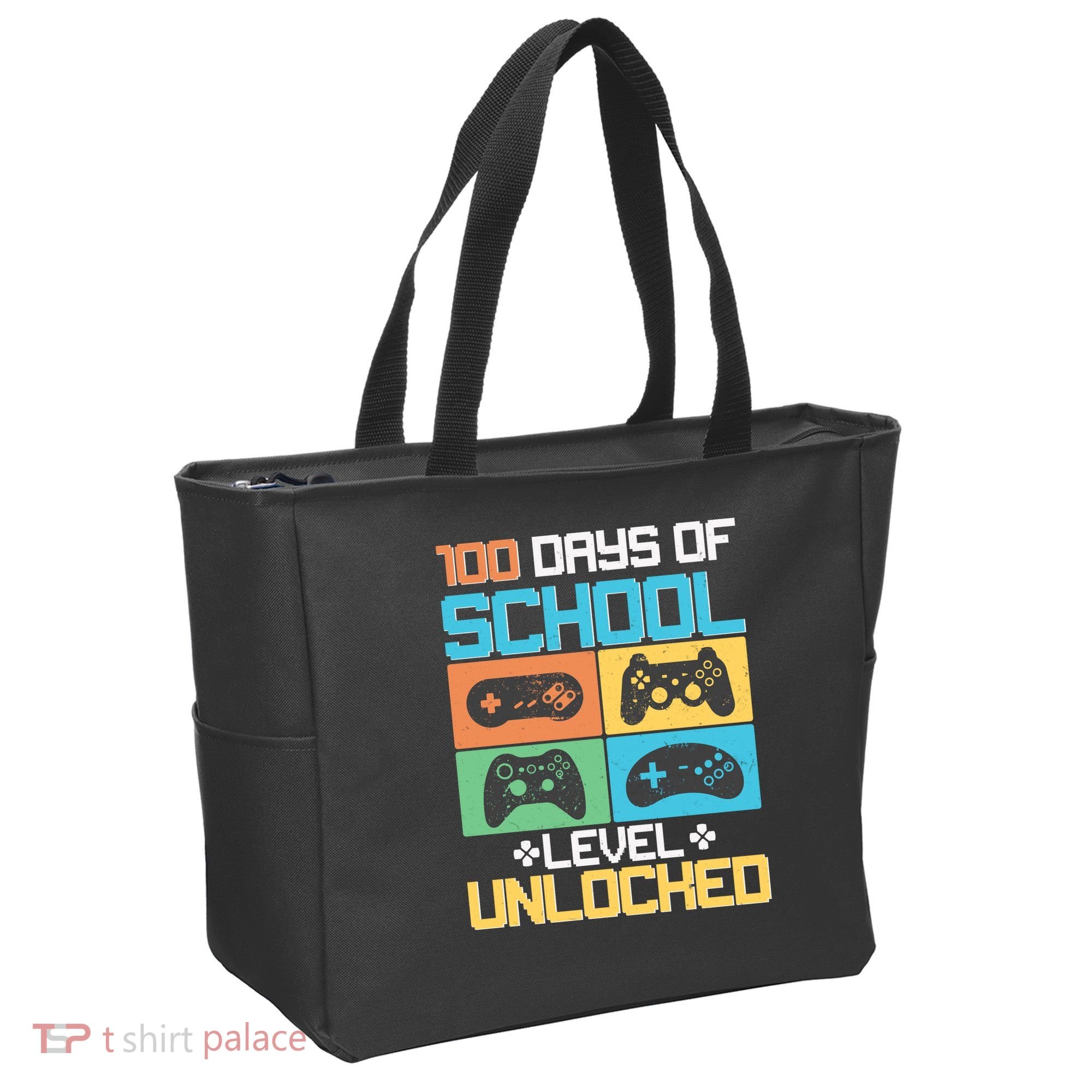 100 Days Of School Level Unlocked Video Game Fan Tote Bag