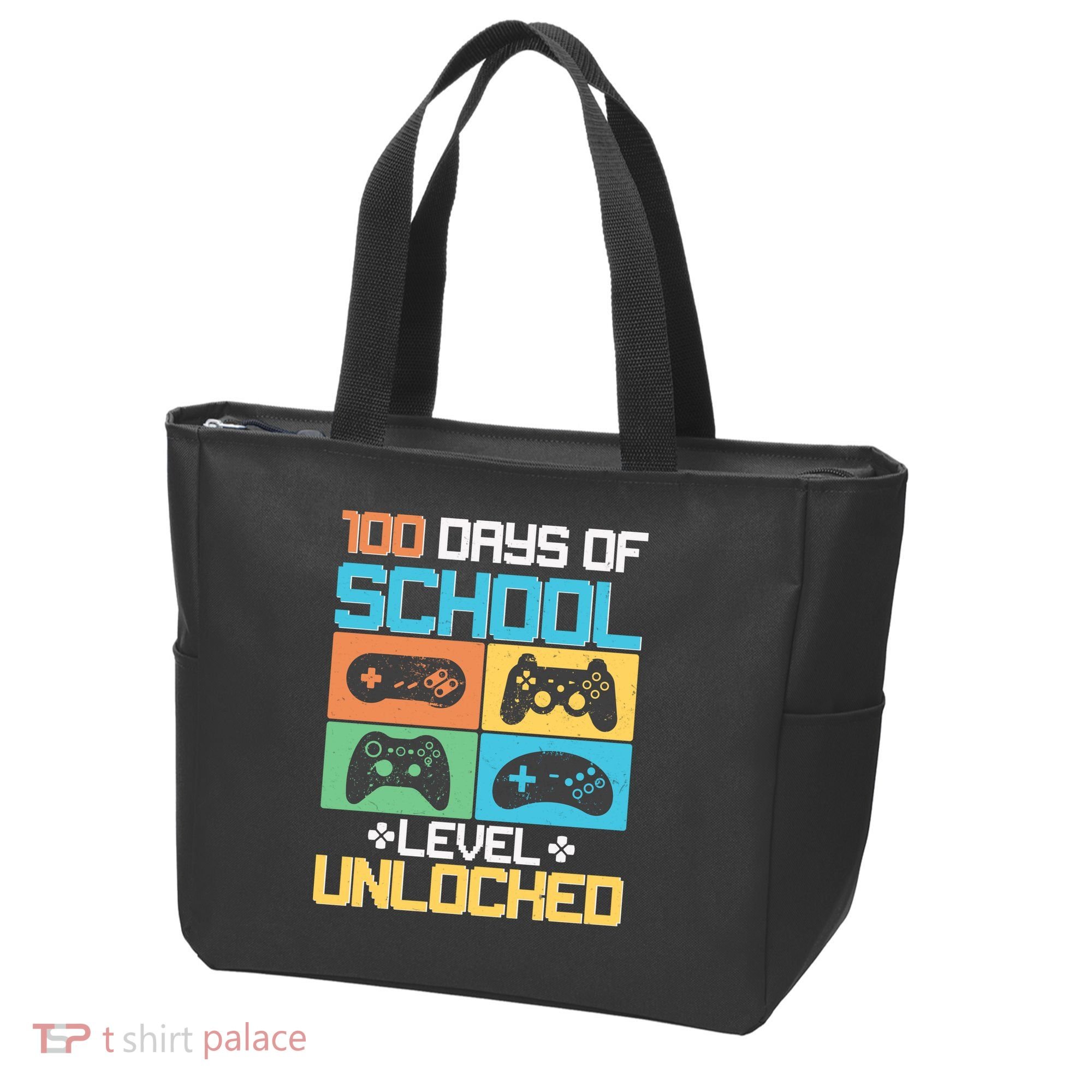 100 Days Of School Level Unlocked Video Game Fan Tote Bag