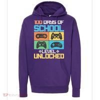 100 Days Of School Level Unlocked Video Game Fan Hoodie thumb 0