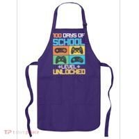 100 Days Of School Level Unlocked Video Game Fan Apron thumb 0