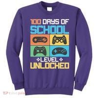 100 Days Of School Level Unlocked Video Game Fan Sweatshirt thumb 0