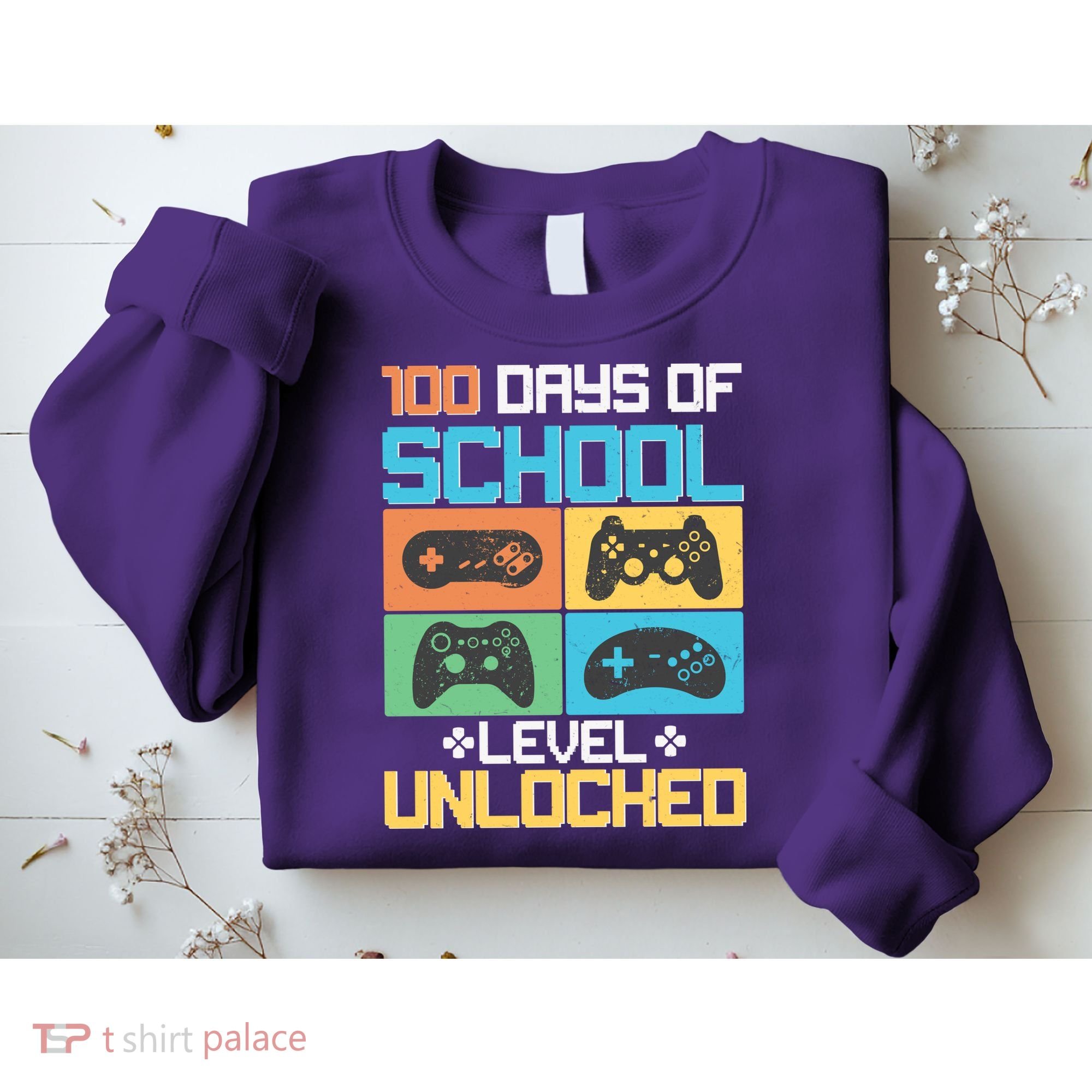 100 Days Of School Level Unlocked Video Game Fan Sweatshirt
