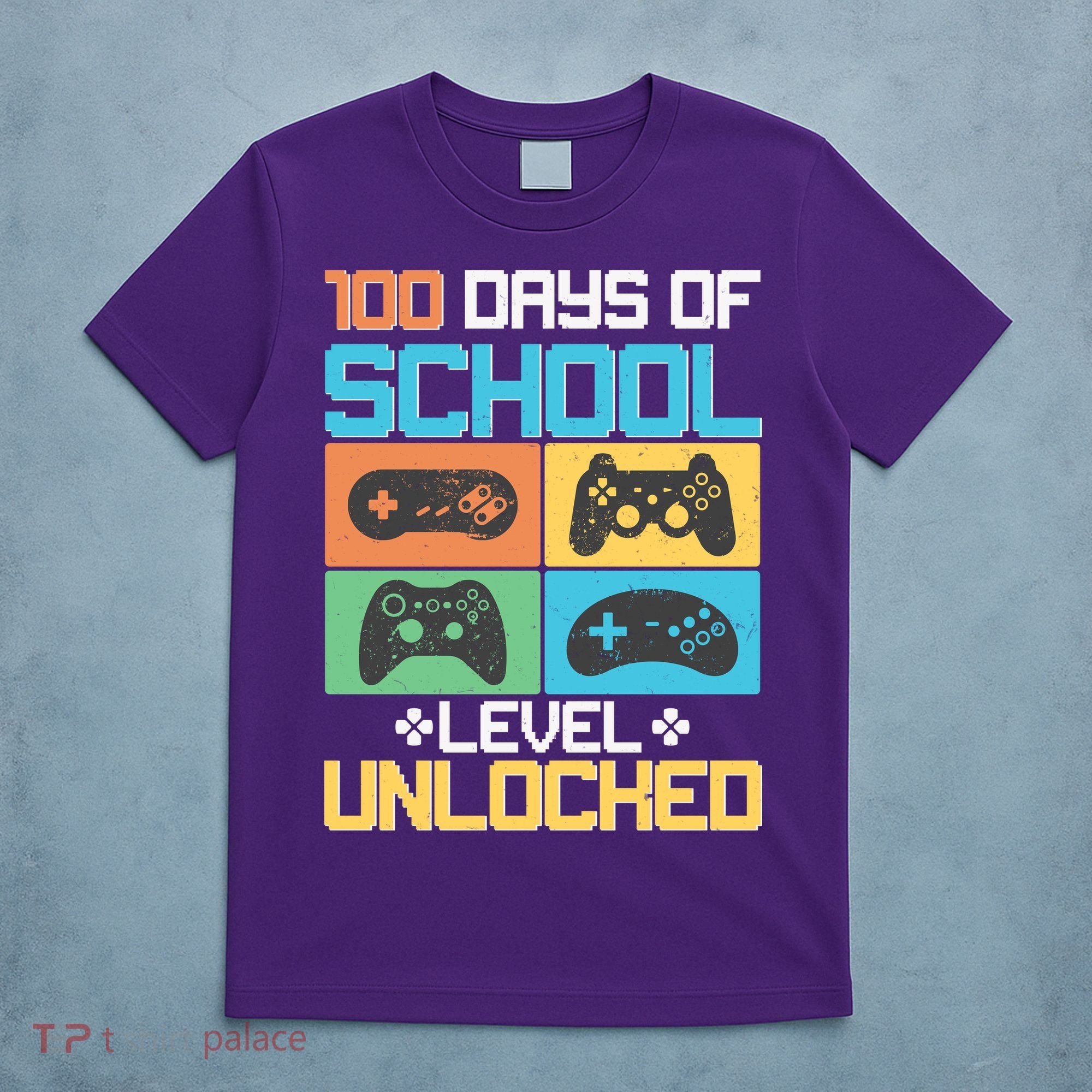 100 Days Of School Level Unlocked Video Game Fan T-Shirt