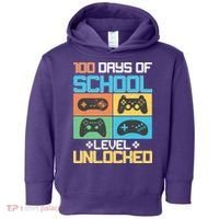 100 Days Of School Level Unlocked Video Game Fan Toddler Hoodie thumb 0