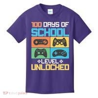 100 Days Of School Level Unlocked Video Game Fan Kids T-Shirt thumb 0