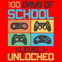 100 Days Of School Level Unlocked Video Game Fan Santa Hat thumb 1