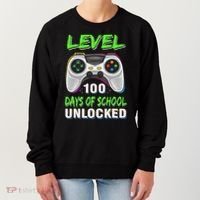 100th Day Of School Video Games Boy Gift Gamer Women's Sweatshirt thumb 0