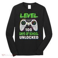 100th Day Of School Video Games Boy Gift Gamer Long Sleeve Shirt thumb 0