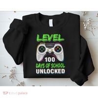 100th Day Of School Video Games Boy Gift Gamer Sweatshirt thumb 2