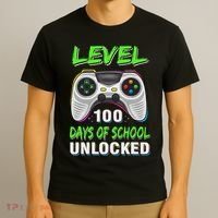 100th Day Of School Video Games Boy Gift Gamer T-Shirt thumb 3