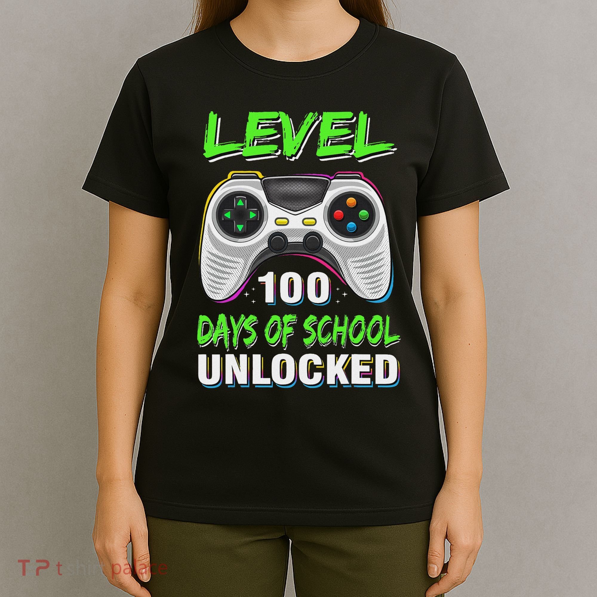 100th Day Of School Video Games Boy Gift Gamer T-Shirt