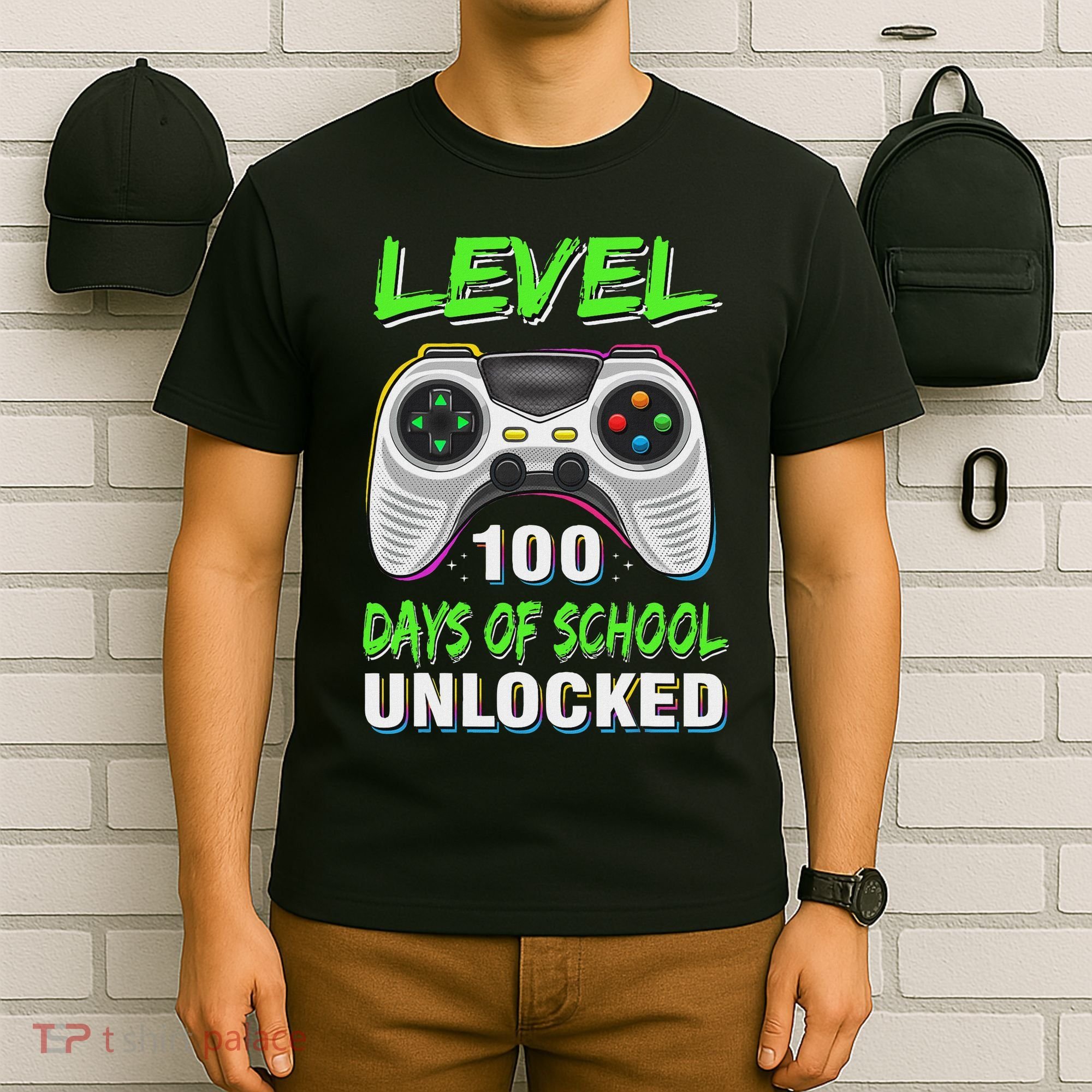100th Day Of School Video Games Boy Gift Gamer T-Shirt