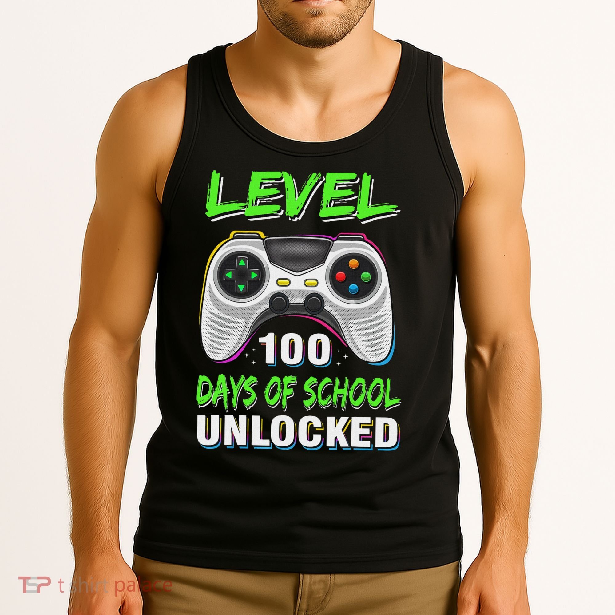 100th Day Of School Video Games Boy Gift Gamer Tank Top