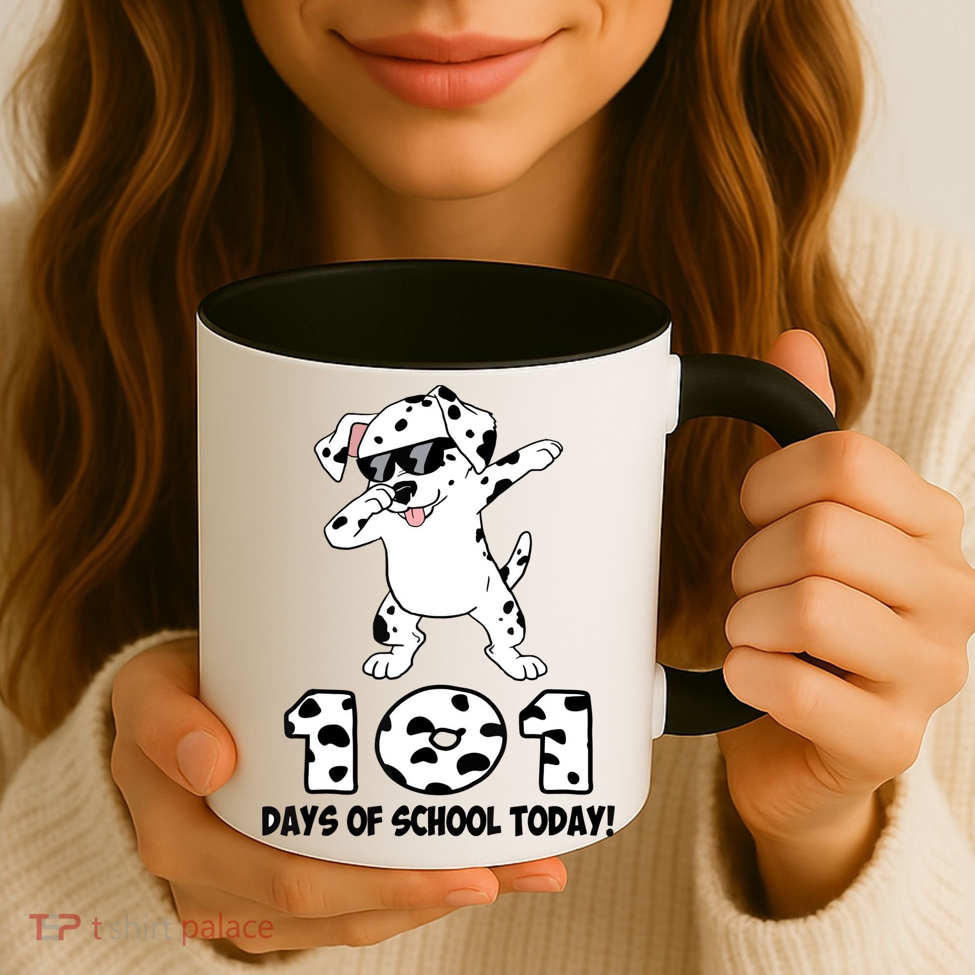 101 Days Of School Dabbing Dalmation Dog Teachers Coffee Mug
