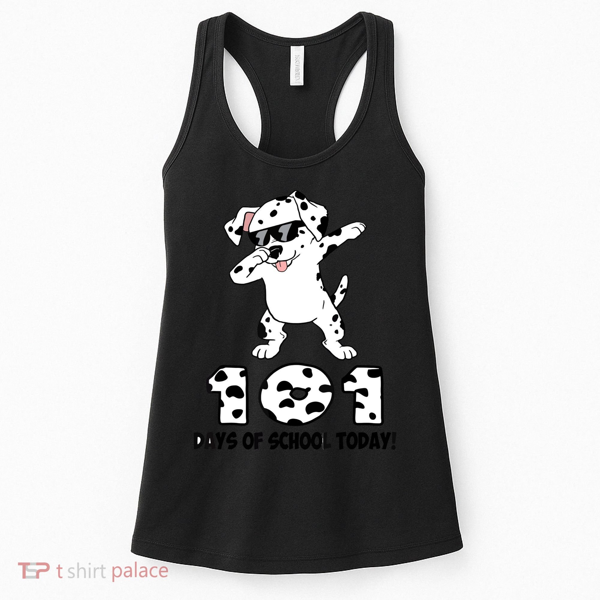 101 Days Of School Dabbing Dalmation Dog Teachers Women's Tank Top