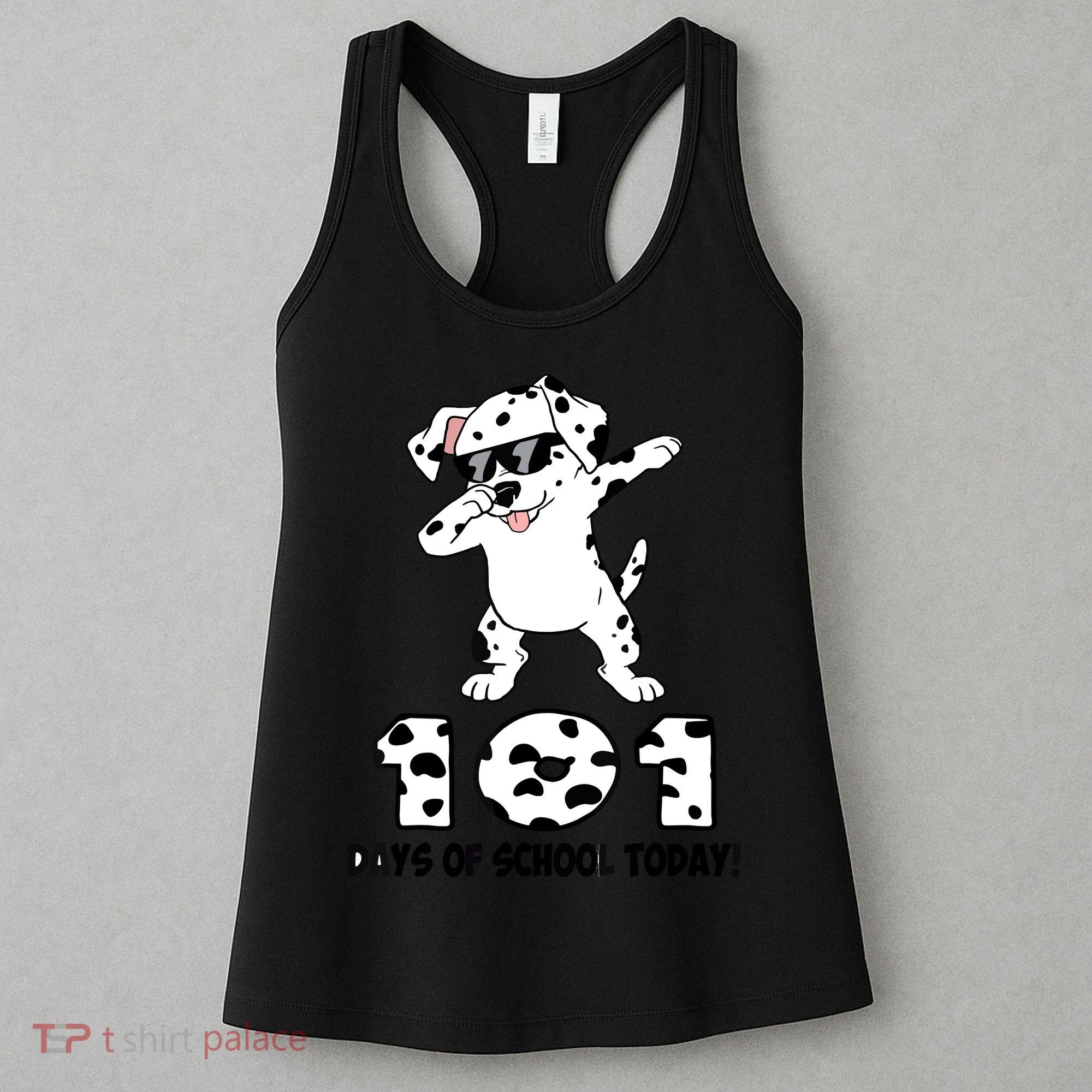 101 Days Of School Dabbing Dalmation Dog Teachers Women's Tank Top