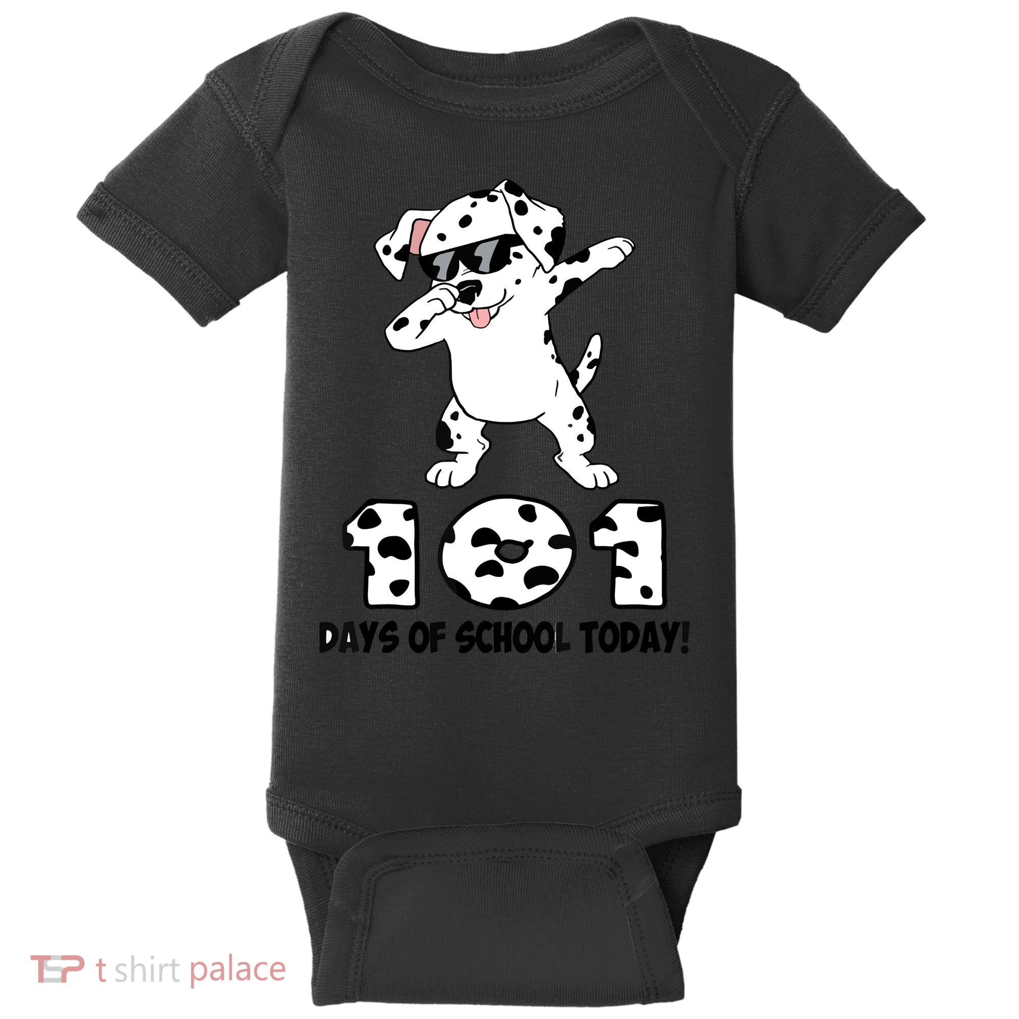101 Days Of School Dabbing Dalmation Dog Teachers Baby Bodysuit