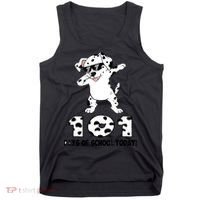 101 Days Of School Dabbing Dalmation Dog Teachers Tank Top thumb 0