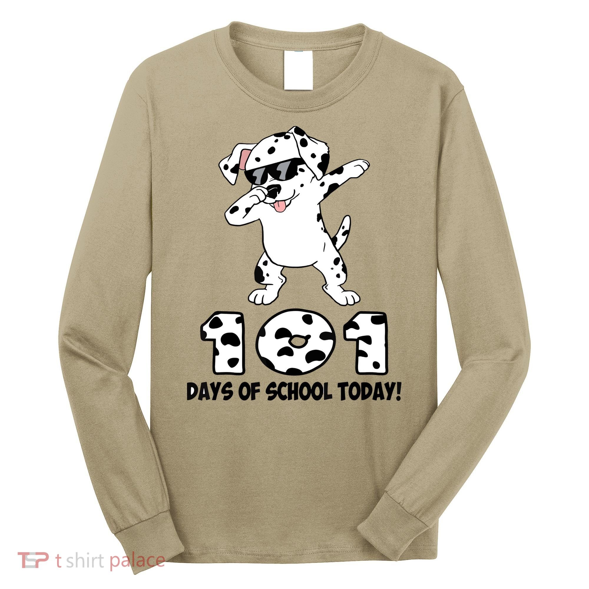 101 Days Of School Dabbing Dalmation Dog Teachers Long Sleeve Shirt