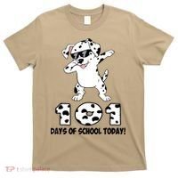 101 Days Of School Dabbing Dalmation Dog Teachers T-Shirt thumb 0