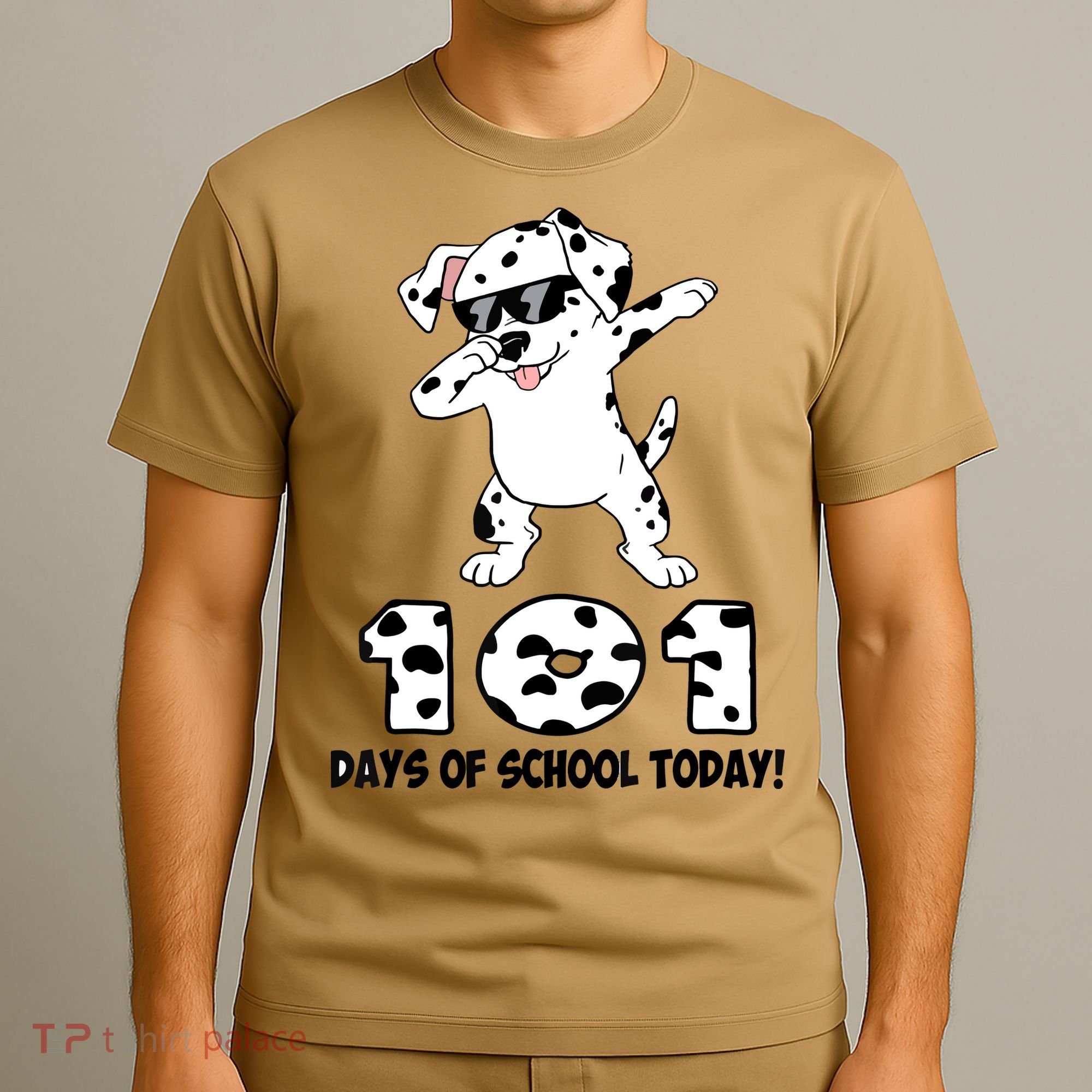 101 Days Of School Dabbing Dalmation Dog Teachers T-Shirt