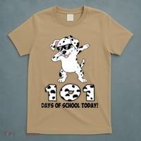 101 Days Of School Dabbing Dalmation Dog Teachers T-Shirt thumb 5