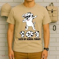 101 Days Of School Dabbing Dalmation Dog Teachers T-Shirt thumb 6