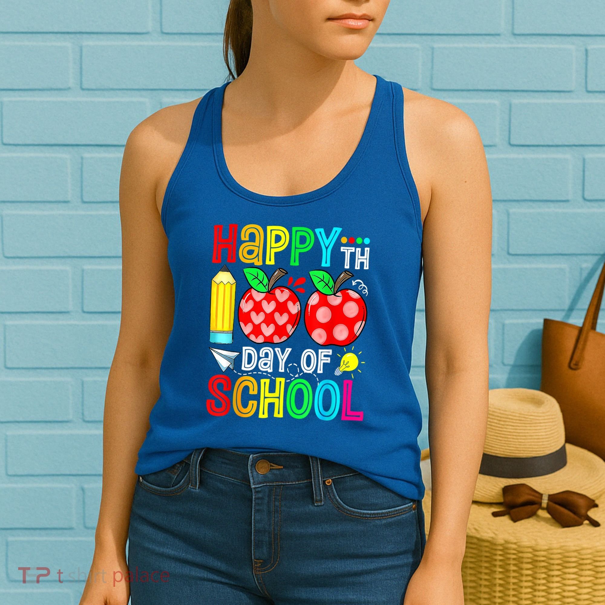 100th Day Of School Teachers Costume 100 Days Students Gift Women's Tank Top