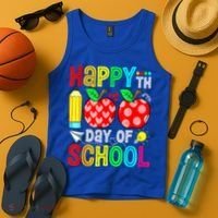 100th Day Of School Teachers Costume 100 Days Students Gift Tank Top thumb 4