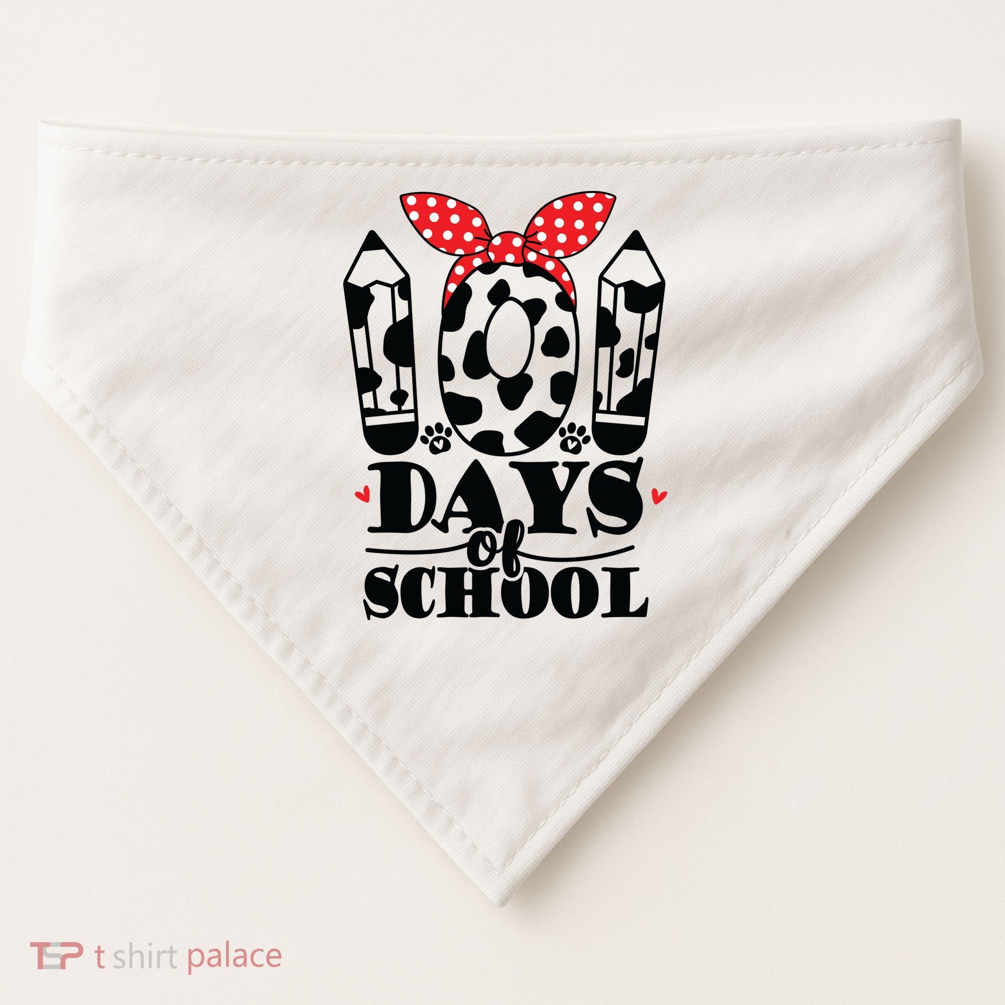 101 Days Of School Dalmatian Logo Cute USA-Made Doggie Bandana