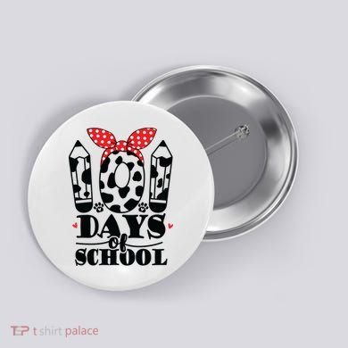 101 Days Of School Dalmatian Logo Cute Button