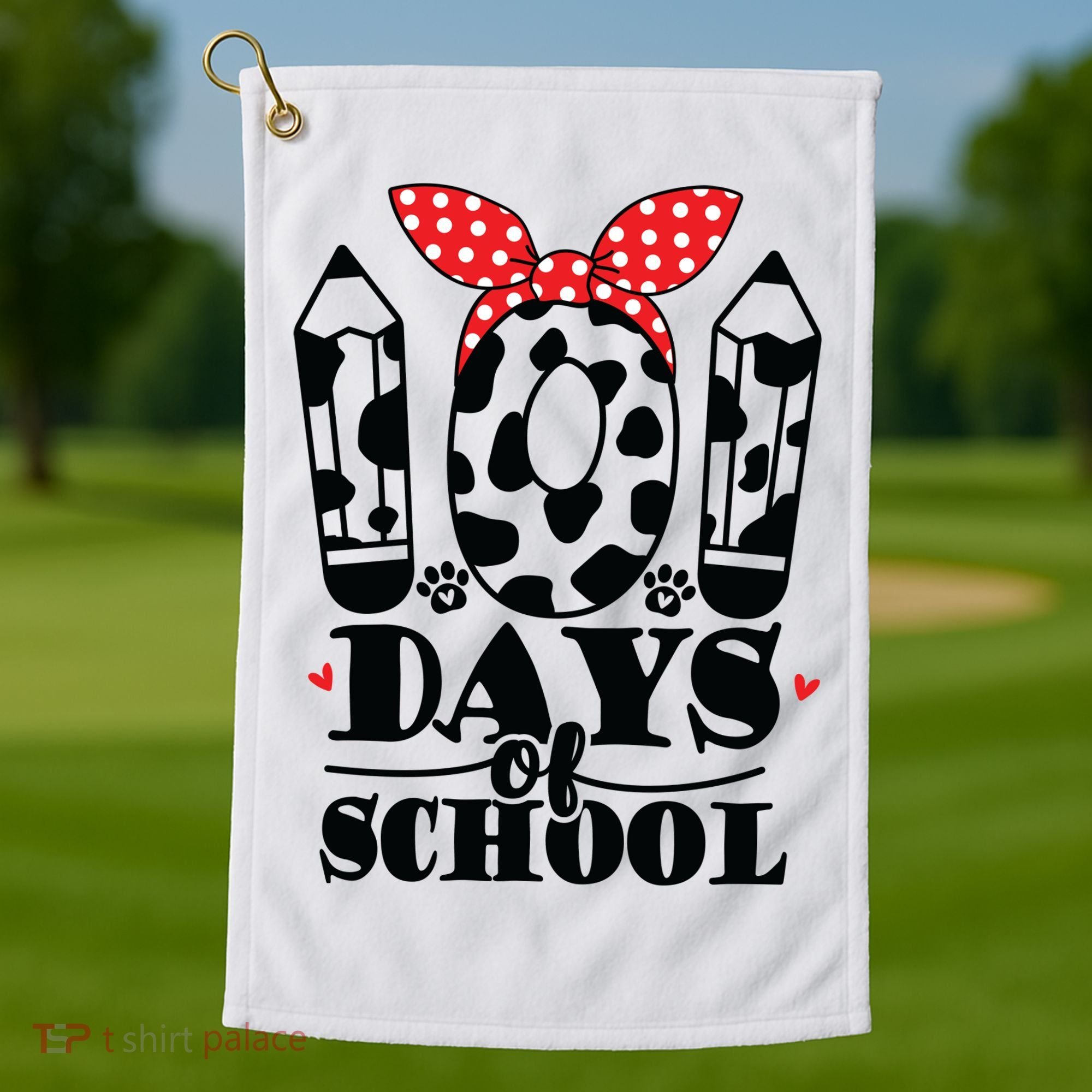 101 Days Of School Dalmatian Logo Cute Golf Towel