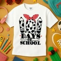 101 Days Of School Dalmatian Logo Cute Kids T-Shirt thumb 3