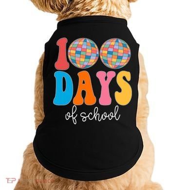 100 Days Of School Disco Celebration Doggie Tank