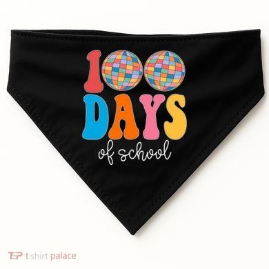 100 Days Of School Disco Celebration USA-Made Doggie Bandana