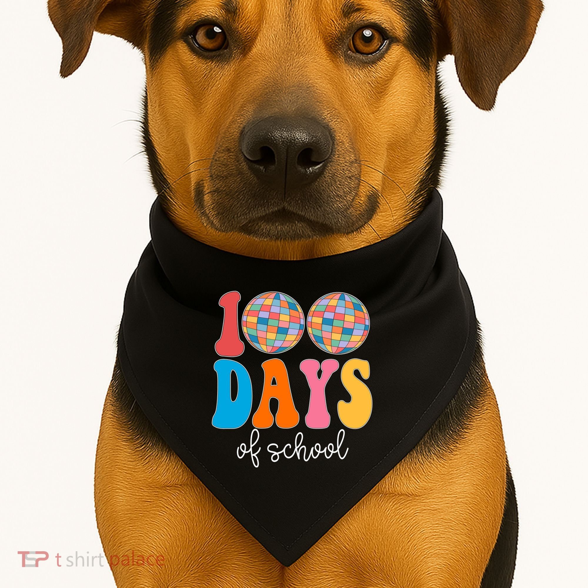 100 Days Of School Disco Celebration USA-Made Doggie Bandana