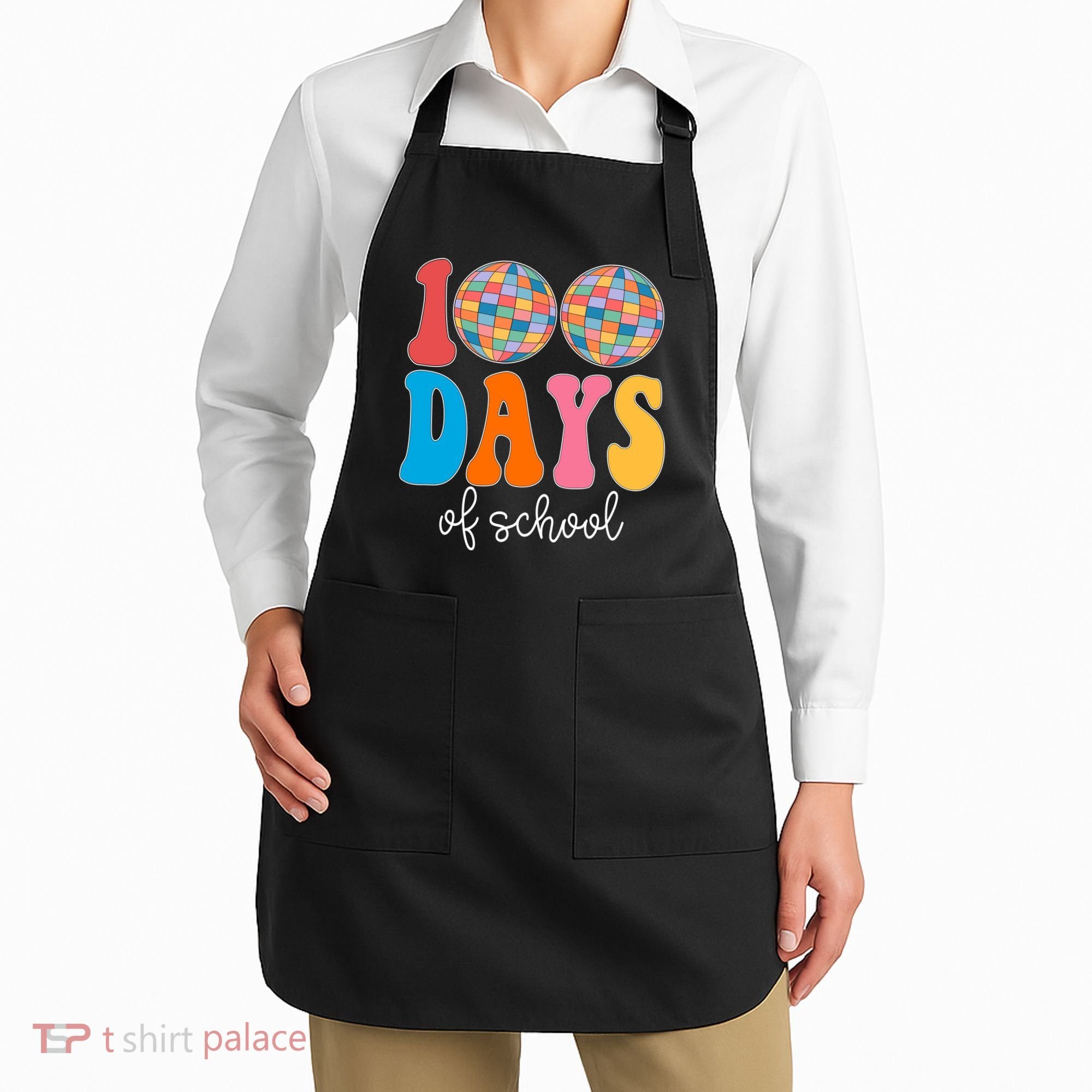 100 Days Of School Disco Celebration Apron