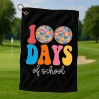 100 Days Of School Disco Celebration Golf Towel thumb 1