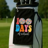 100 Days Of School Disco Celebration Golf Towel thumb 2