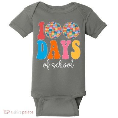 100 Days Of School Disco Celebration Baby Bodysuit