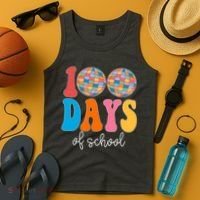100 Days Of School Disco Celebration Tank Top thumb 4