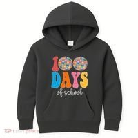 100 Days Of School Disco Celebration Kids Hoodie thumb 0