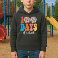 100 Days Of School Disco Celebration Kids Hoodie thumb 2