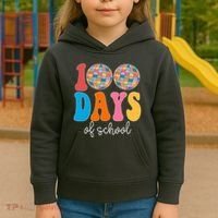 100 Days Of School Disco Celebration Kids Hoodie thumb 3