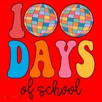 100 Days Of School Disco Celebration Santa Hat thumb 1
