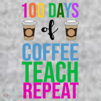100 Days Of School Coffee Teach Repeat The Baniff Cuffed Pom Beanie thumb 2